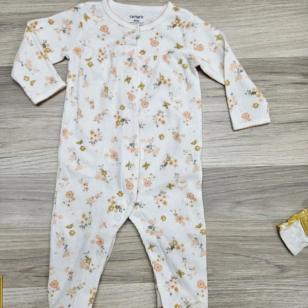 Old Navy Baby Girl Yellow Footie Pajamas Size 6-9 Months